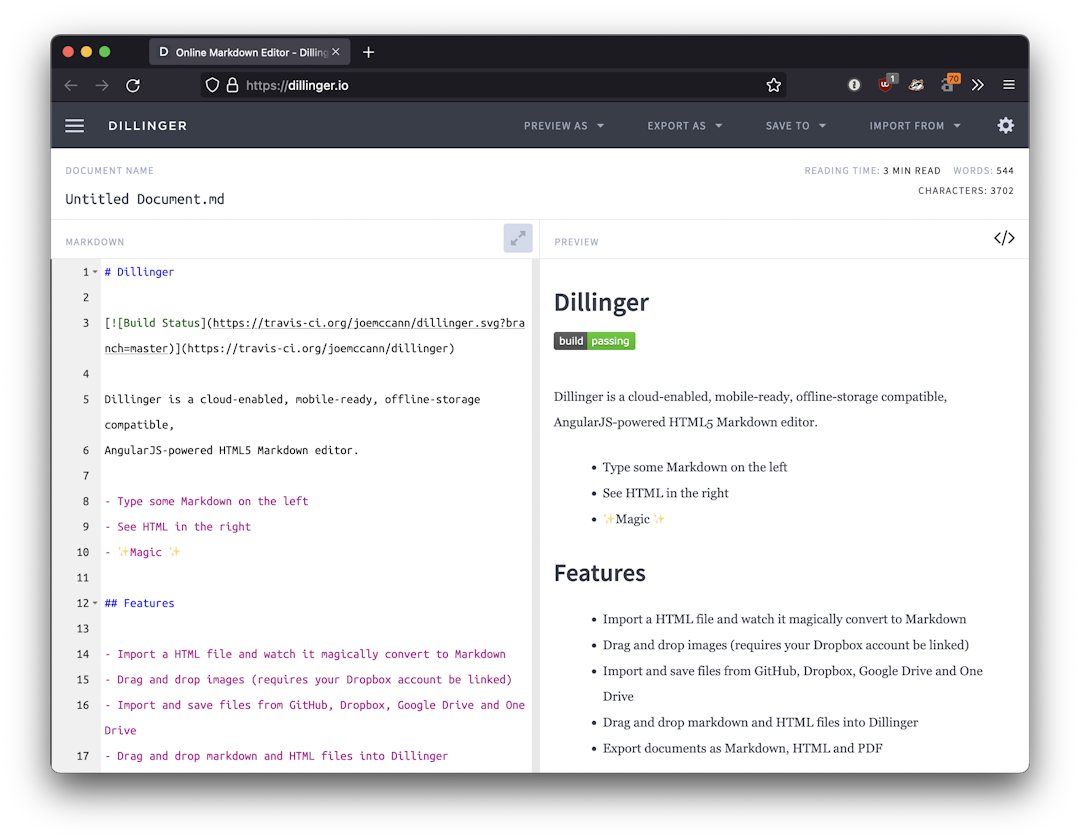 a screenshot showing how Markdown works